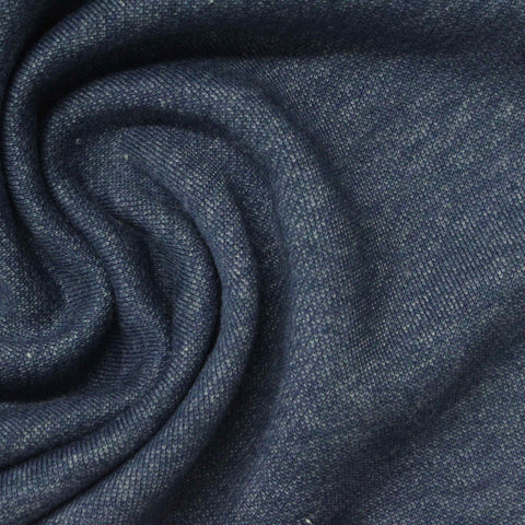 Blue Marl French Terry, Cotton-Poly, 290 gsm