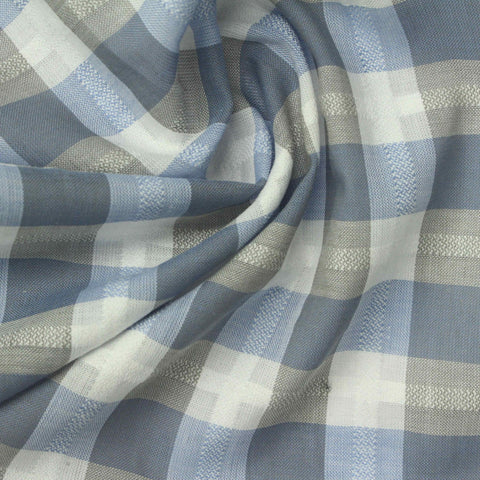 White Check Woven, Cotton, 100 gsm