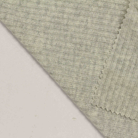 Brushed Viscose Polyester Stretch Rib Knit Fabric, 230 gsm, 123 cm — Khaki, ref EF-210443
