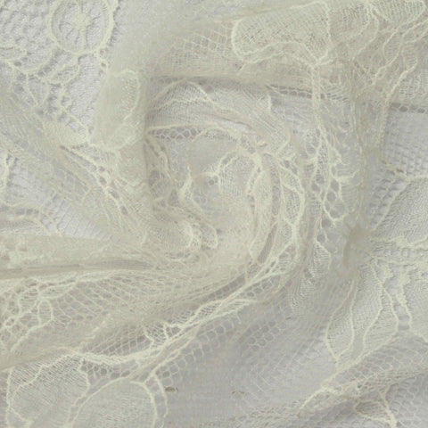 Cream Floral Lace, Nylon, 53 gsm