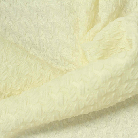 Cream Tone-on-Tone Jacquard, Polyester, 160 gsm