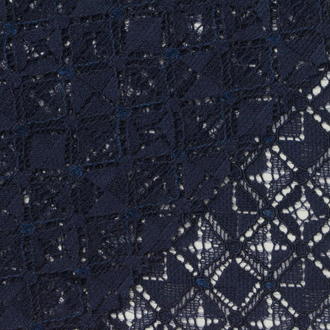 Navy Openwork-Diamond Lace, Nylon