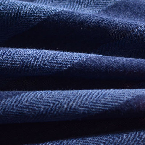 Dark Blue Horizontal-Stripe Knit