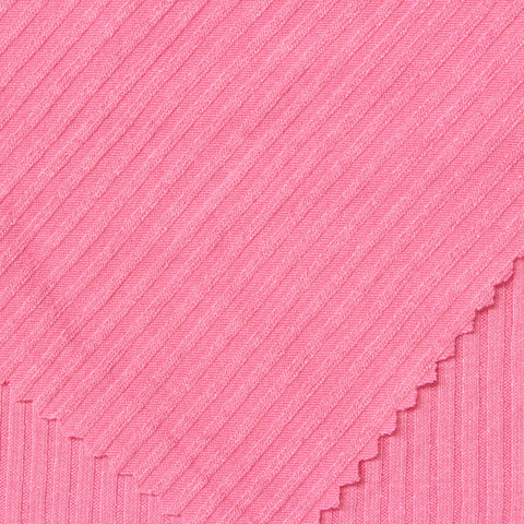 Bright Pink Rib Knit, Viscose
