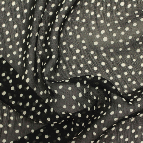 White Dots Chiffon, Polyester, 74 gsm