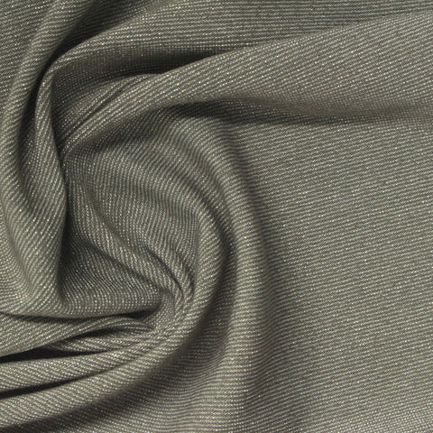 Grey-Green Heather Jersey Knit, Poly-Viscose