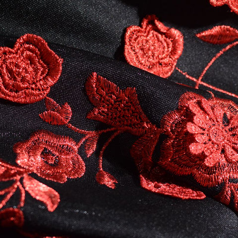 Red Floral Knit, Polyester, 130 cm, ref EF-7085