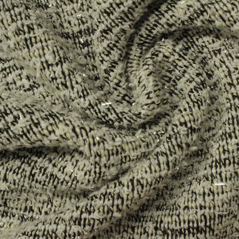 Black Marl Chunky Knit, Polyester, 352 gsm, 180 cm