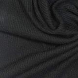 Polyester Viscose Stretch Rib Knit Fabric, 210 gsm, 140 cm — Black — photo 2