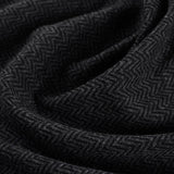 Dark Grey Herringbone Chunky Knit, Polyester — photo 2