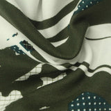 Dark Green Camo Ponte Knit, Cotton-Poly — photo 2