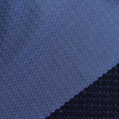 Dark Blue Check Knit, Polyester