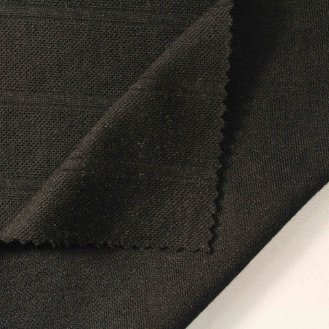 Jacquard 100% Polyester Mesh Fabric, 239 gsm, 160 cm — Black