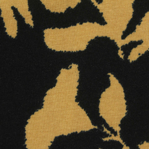 Black Animal Print Rib Knit, Cotton
