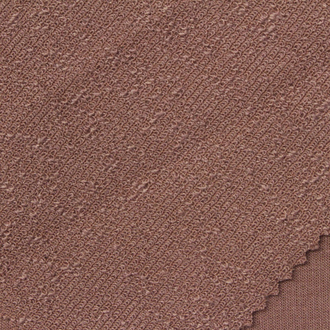 Polyester Viscose Stretch Interlock Knit Fabric, 240 gsm — Brown