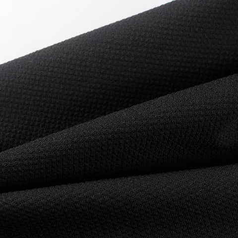 Black Grid Waffle Knit, Polyester