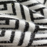 Black Geometric Interlock Knit, Poly-Nylon — photo 2