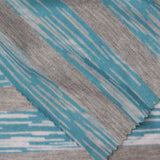 Blue Horizontal-Stripe Jersey Knit, Poly-Viscose — photo 2