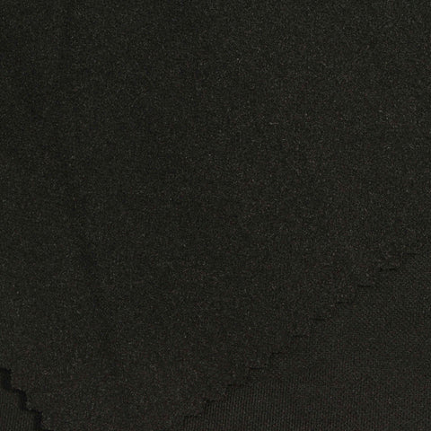 Brushed Viscose Nylon Stretch Ponte Knit Fabric, 320 gsm, 160 cm — Black