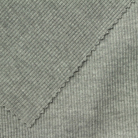 Polyester Stretch Rib Knit Fabric, 420 gsm, 120 cm — Grey