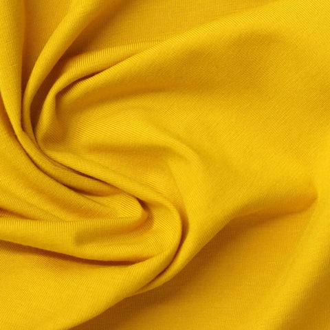 Cotton Stretch Jersey Knit Fabric, 178 gsm, 175 cm — Yellow