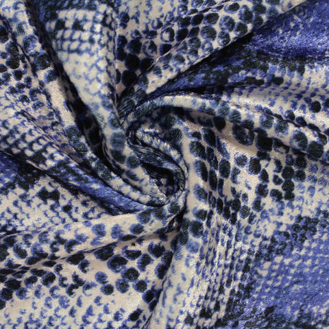 Blue Snakeskin Knit, Polyester, 230 gsm