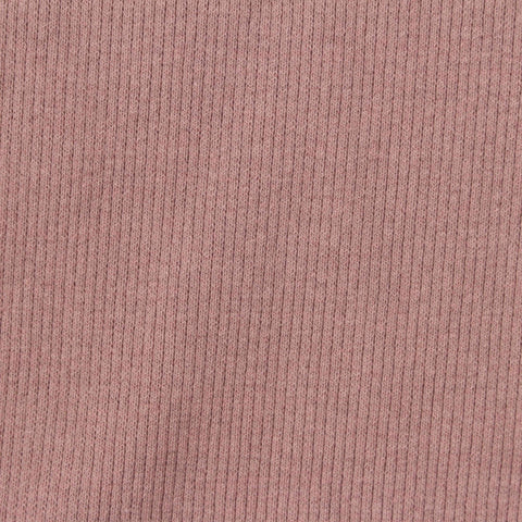 Dusty Rose Rib Knit, Cotton-Poly