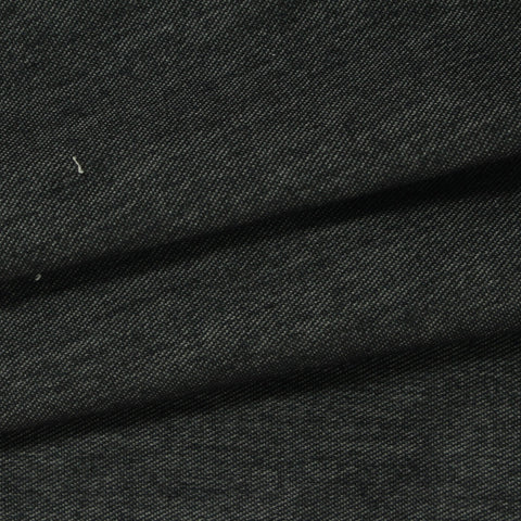 Polyester Stretch Denim Fabric, 265 gsm — Black