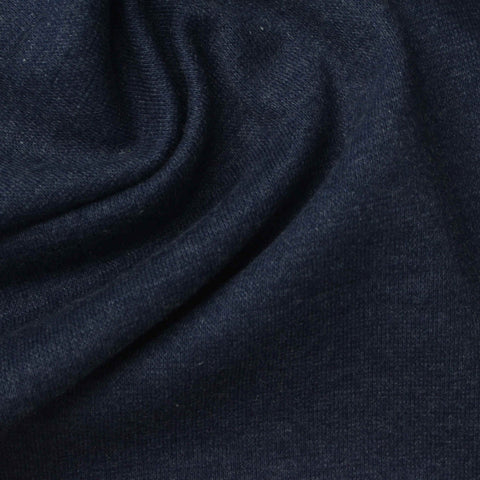 Dark Blue Marl Rib Knit, 285 gsm