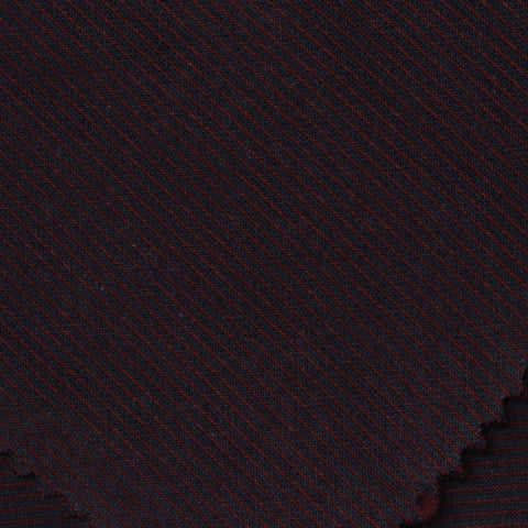 Dark Red Horizontal-Stripe Interlock Knit, Cotton-Poly