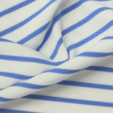 Blue Horizontal-Stripe Waffle Knit, Nylon — photo 2