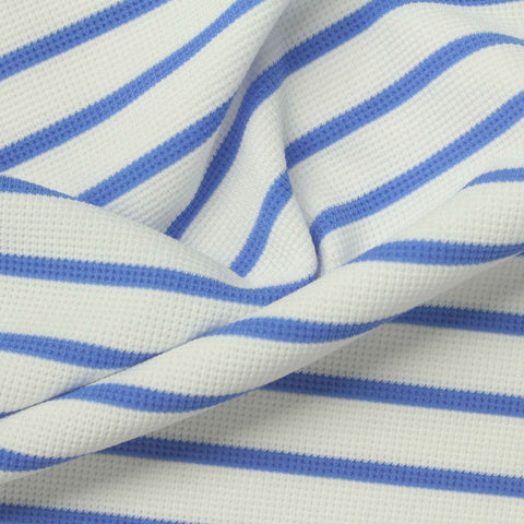 Blue Horizontal-Stripe Waffle Knit, Nylon