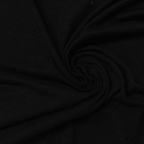 Polyester Stretch Milk Silk Knit Fabric, 150 gsm, 160 cm — Black