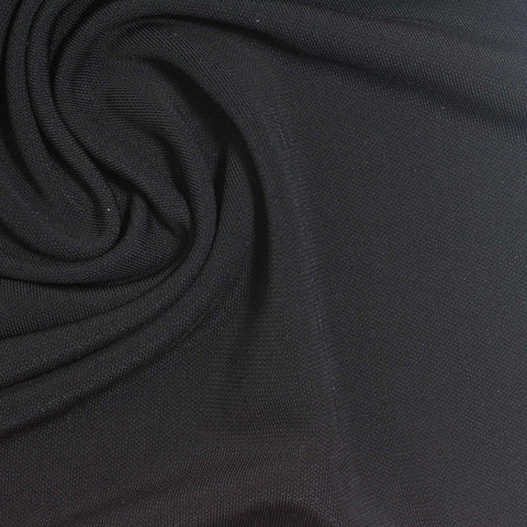 Viscose Stretch Interlock Knit Fabric, 300 gsm, 155 cm — Black
