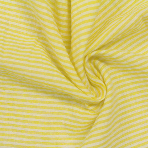 Polyester Cotton Seersucker Fabric, 120 gsm, 145 cm — Yellow