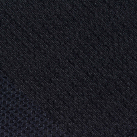Navy Small-Honeycomb Piqué Knit, Polyester