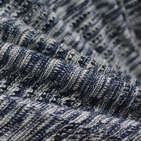 Navy Openwork Chunky Knit, Poly-Viscose
