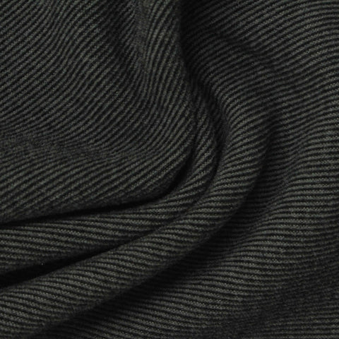 Dark Grey Horizontal-Stripe Fleece, Polyester