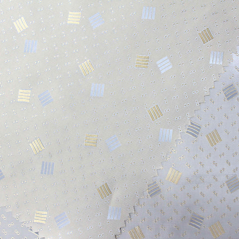 Gold Squares Jacquard, Poly-Viscose