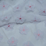 Light Blue Floral Chiffon, Polyester — photo 2