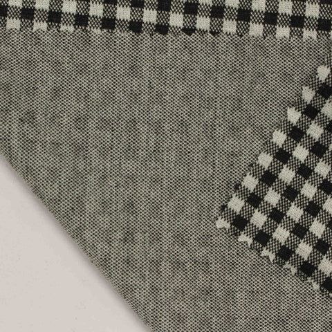Black Check Knit, Polyester, 260 gsm, 156 cm