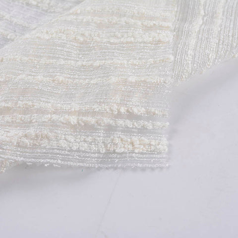 White Horizontal-Stripe Jacquard, Acrylic-Nylon