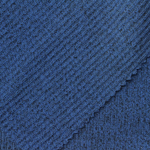 Blue Marl Rib Knit, 320 gsm