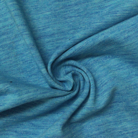 Cotton Polyester Stretch Jersey Knit Fabric, 160 gsm, 175 cm — Blue