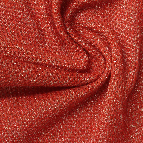 Red Marl Piqué Knit, Polyester