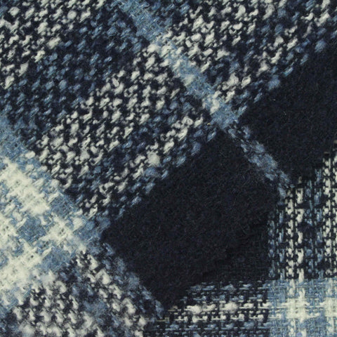 Dark Blue Plaid Bouclé, Poly-Acrylic