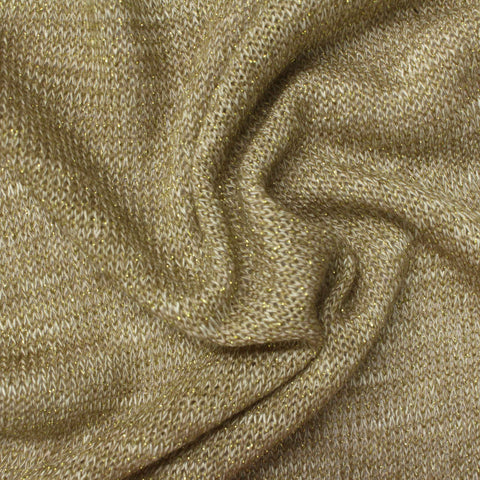 Light Beige Marl Chunky Knit, Poly-Viscose, 184 gsm