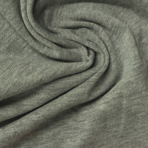 Grey Marl Rib Knit, Poly-Cotton, 220 gsm