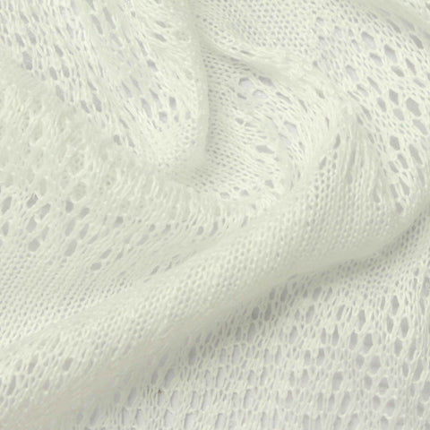 100% Polyester Pointelle Knit Fabric, 230 gsm, 155 cm — White