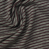 Burgundy Horizontal-Stripe Jersey Knit, Cotton — photo 2